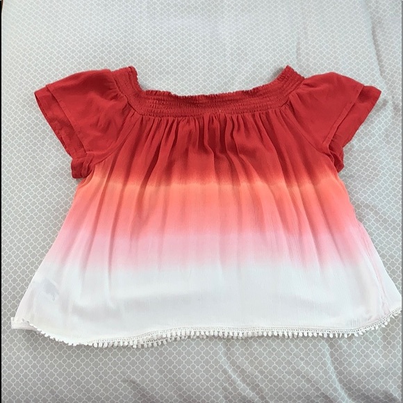 xhilration off the shoulder tie dye tee shirt - Picture 2 of 2